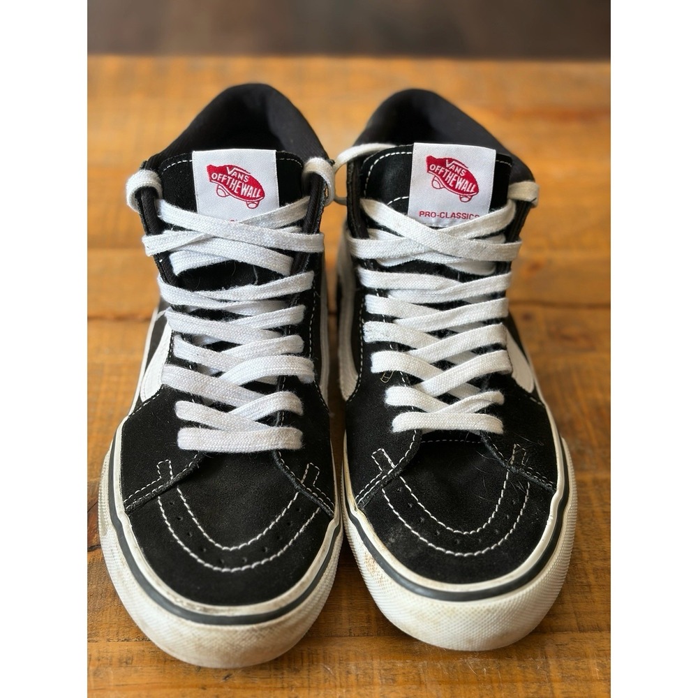 Vans Off The Wall Size US Men 6.5 / Womens 8 Mid Top Sneakers Skate Shoes Black